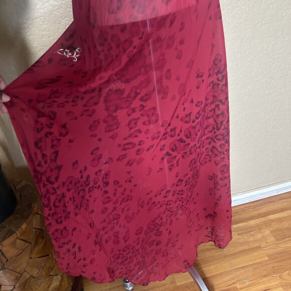 Victoria’s Secret Vintage Halter Nightgown Silk Maxi Dress Red Size Medium - Picture 10 of 11